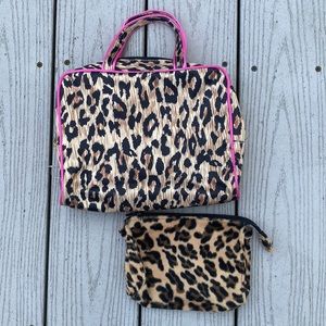 Cheetah Cosmetic Bag Travel Set